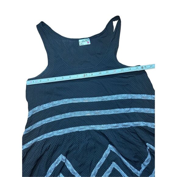 Free People Intimately Free Voile Slip Trapeze Dress XS Polka Dot Lace Black Gra - Picture 9 of 14